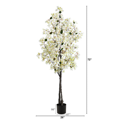 6ft. Bougainvillea Artificial Tree, White