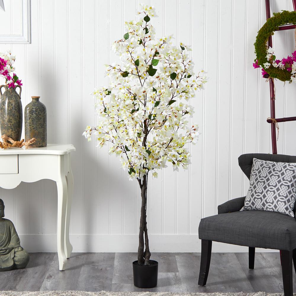 6ft. Bougainvillea Artificial Tree, White