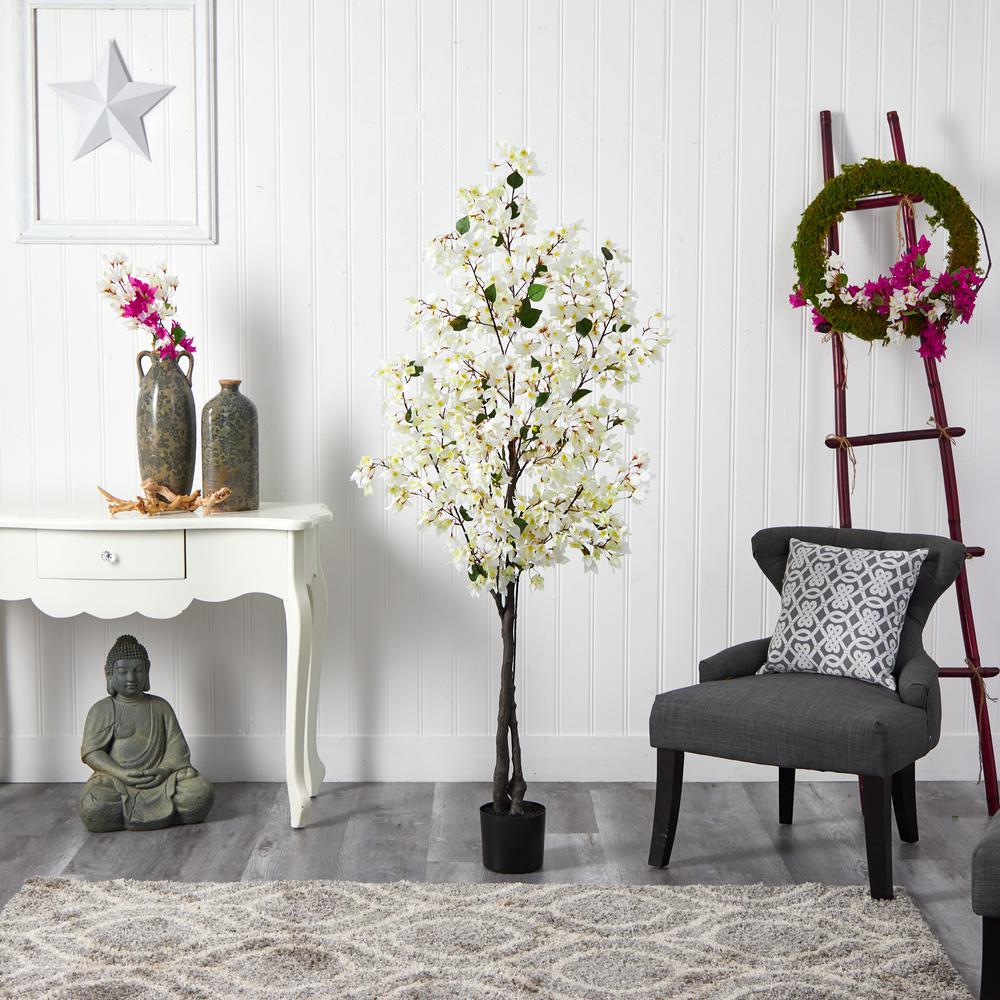 6ft. Bougainvillea Artificial Tree, White