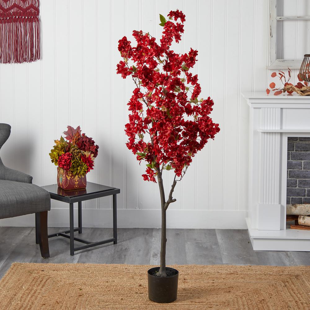5ft. Cherry Blossom Artificial Tree, Red