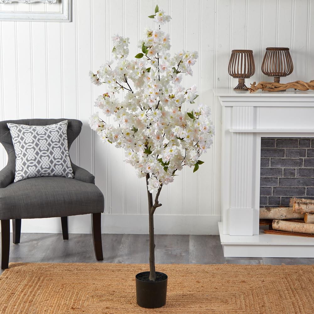 5ft. Cherry Blossom Artificial Tree, White