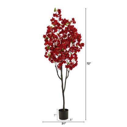 6ft. Cherry Blossom Artificial Tree, Red