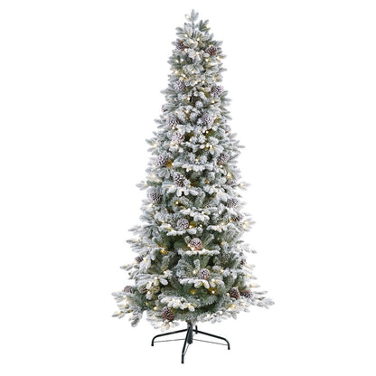 7.5ft. Flocked Alaskan Pre-Lit Artificial Christmas Tree 350 LED Lights