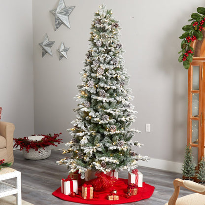 7.5ft. Flocked Alaskan Pre-Lit Artificial Christmas Tree 350 LED Lights