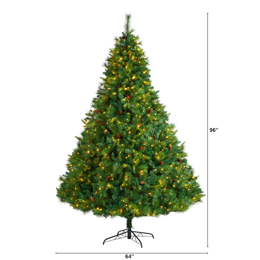 8ft. West Virginia Mixed Pine Christmas Tree with 700 Clear LED Lights