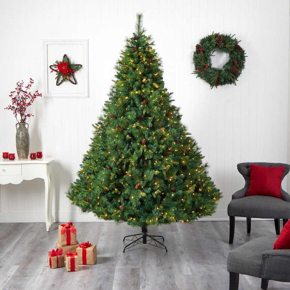 8ft. West Virginia Mixed Pine Christmas Tree with 700 Clear LED Lights