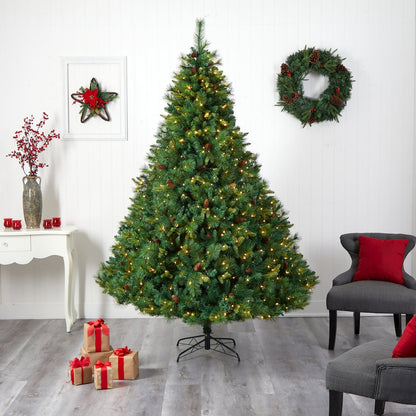 8ft. West Virginia Mixed Pine Christmas Tree with 700 Clear LED Lights