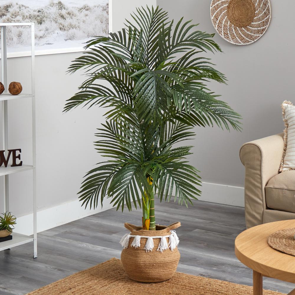 5ft. Artificial Double Stalk Golden Cane Palm Tree