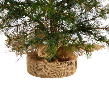 3ft. Artificial Christmas Tree with 50 Clear LED Lights Set in a Burlap Base