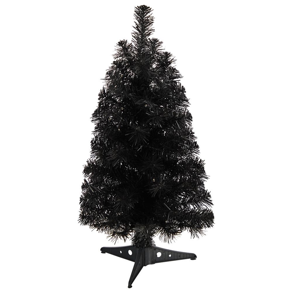 2ft. Black Artificial Christmas Tree with 35 LED Lights and 72 Bendable Branches