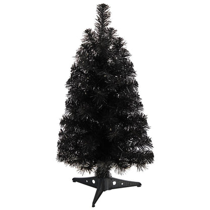 2ft. Black Artificial Christmas Tree with 35 LED Lights and 72 Bendable Branches