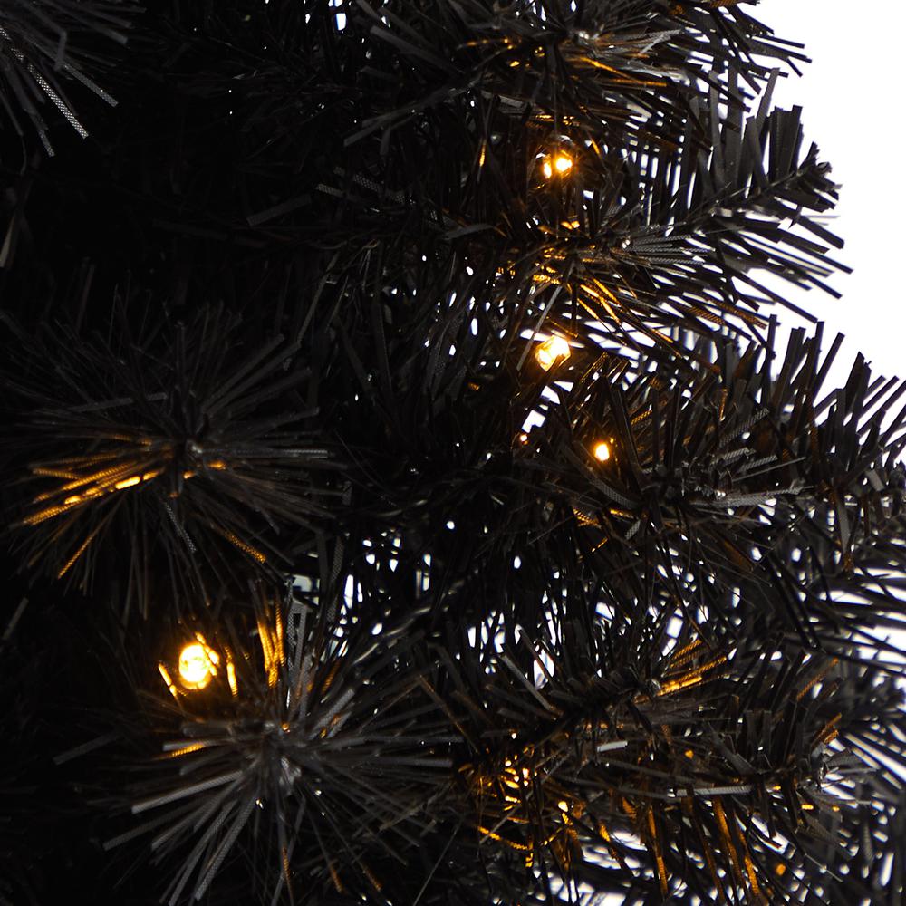 2ft. Black Artificial Christmas Tree with 35 LED Lights and 72 Bendable Branches