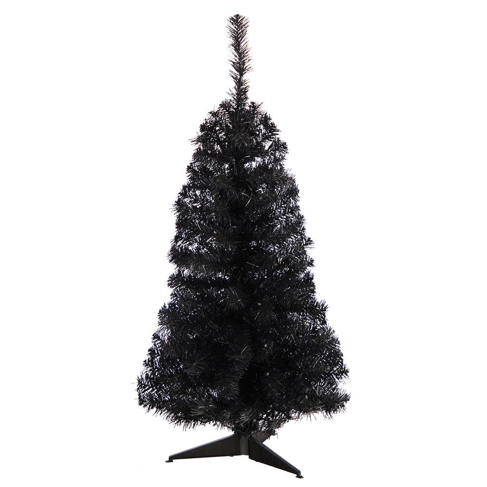 3ft. Black Artificial Christmas Tree with 50 LED Lights and 118 Bendable Branches