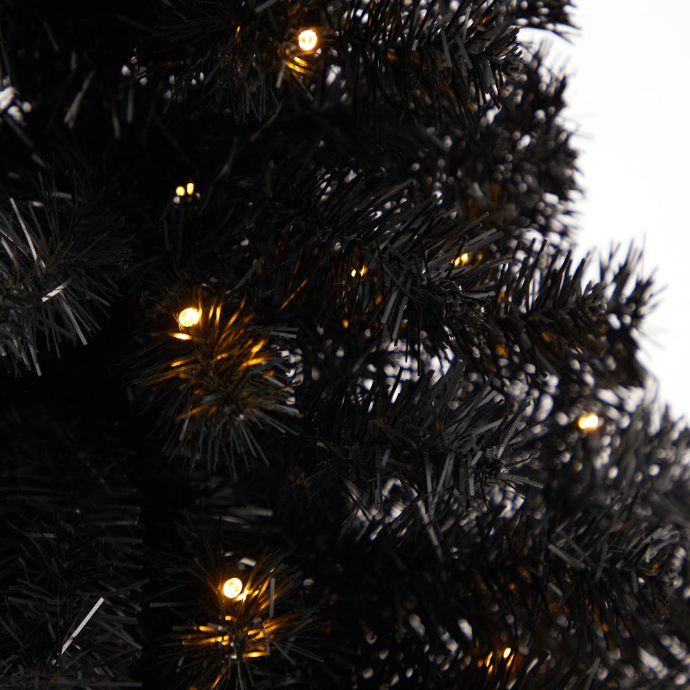 3ft. Black Artificial Christmas Tree with 50 LED Lights and 118 Bendable Branches