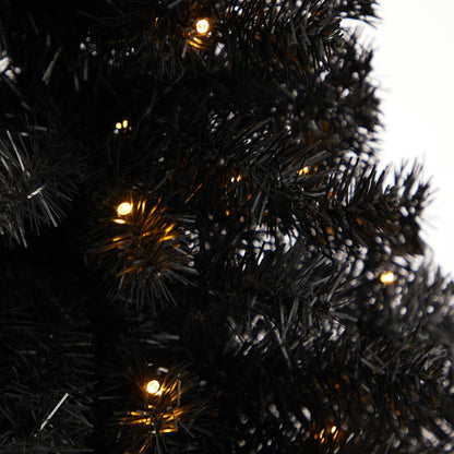 3ft. Black Artificial Christmas Tree with 50 LED Lights and 118 Bendable Branches