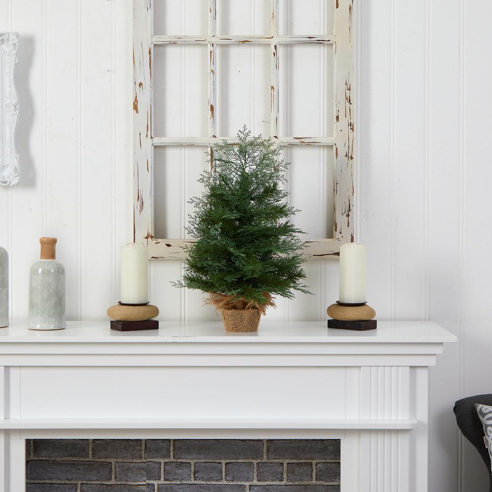 2ft. Artificial Christmas Tree in Burlap Base with 35 Warm White LED Lights