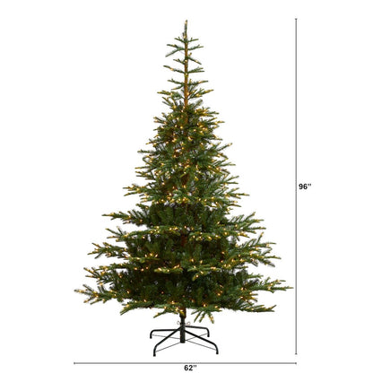 8ft. Layered Washington Spruce Artificial Christmas Tree with 650 Clear Lights
