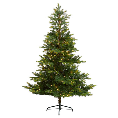 6ft. North Carolina Spruce Artificial Christmas Tree with 350 Clear Lights and 631 Bendable Branches