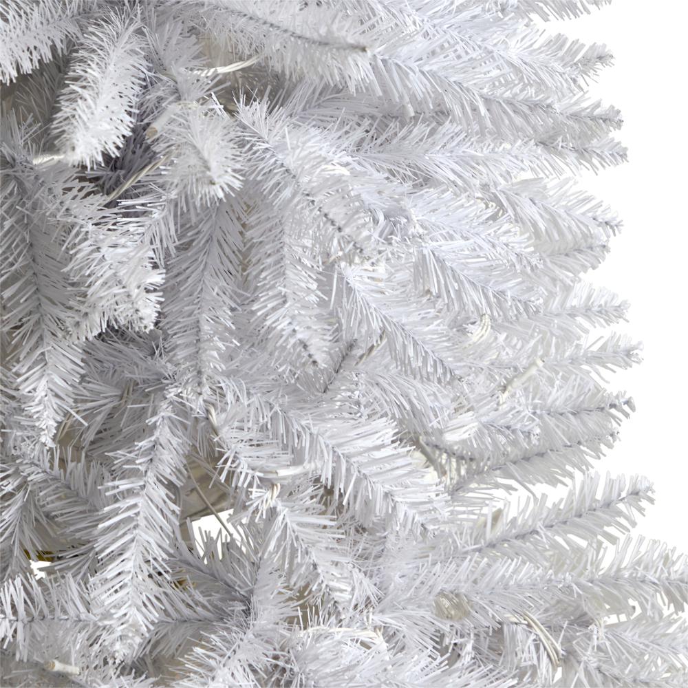 4ft. Slim White Artificial Christmas Tree with 100 Warm White LED Lights and 293 Bendable Branches