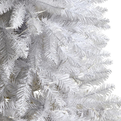 4ft. Slim White Artificial Christmas Tree with 100 Warm White LED Lights and 293 Bendable Branches