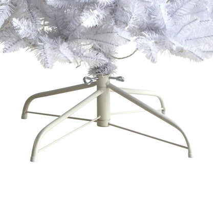 8ft. Slim White Artificial Christmas Tree with 400 Warm White LED Lights and 1348 Bendable Branches