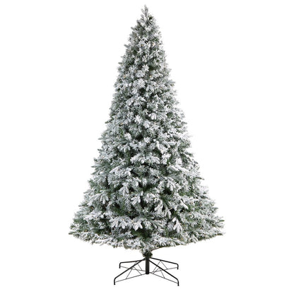 9ft. Flocked Vermont Mixed Pine Artificial Christmas Tree with 650 LED Lights