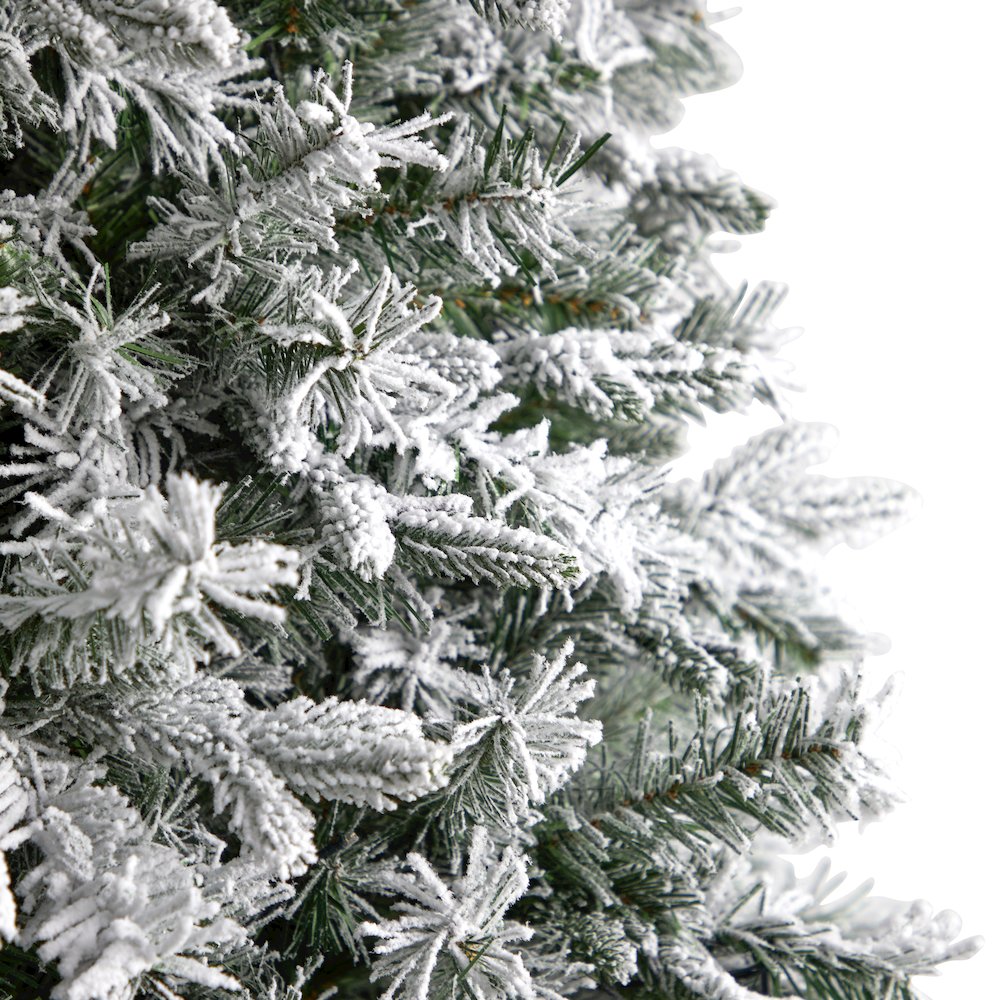 9ft. Flocked Vermont Mixed Pine Artificial Christmas Tree with 650 LED Lights