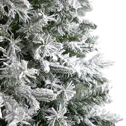 9ft. Flocked Vermont Mixed Pine Artificial Christmas Tree with 650 LED Lights