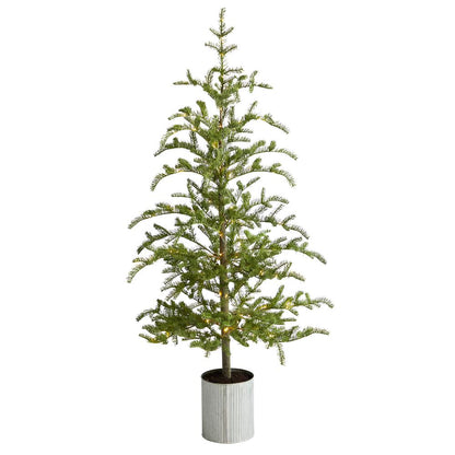 5.5ft. Pre-Lit Pine Artificial Christmas Tree in Decorative Planter with 150 Lights