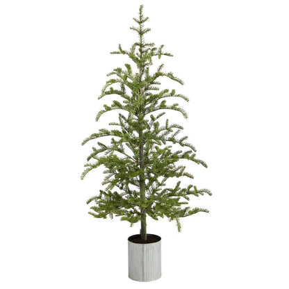 5.5ft. Pre-Lit Pine Artificial Christmas Tree in Decorative Planter with 150 Lights