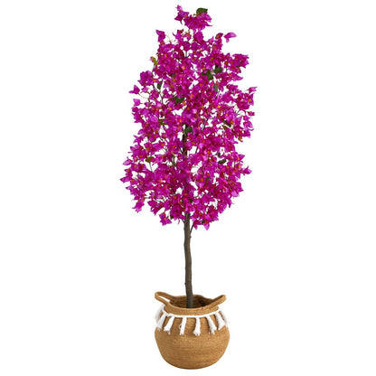 5ft. Artificial Bougainvillea Tree with Handmade Jute