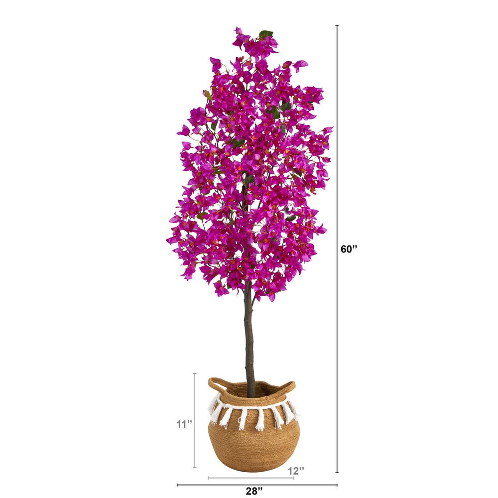 5ft. Artificial Bougainvillea Tree with Handmade Jute