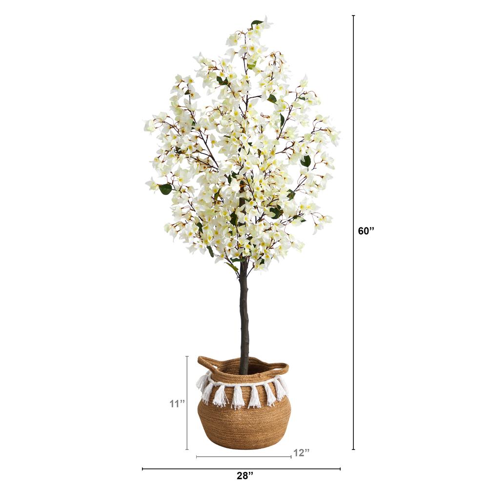 5ft. Artificial Bougainvillea Tree with Handmade Jute