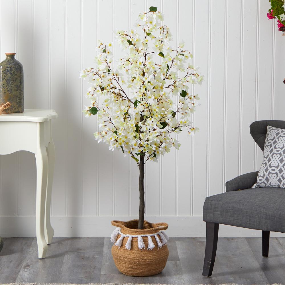 5ft. Artificial Bougainvillea Tree with Handmade Jute