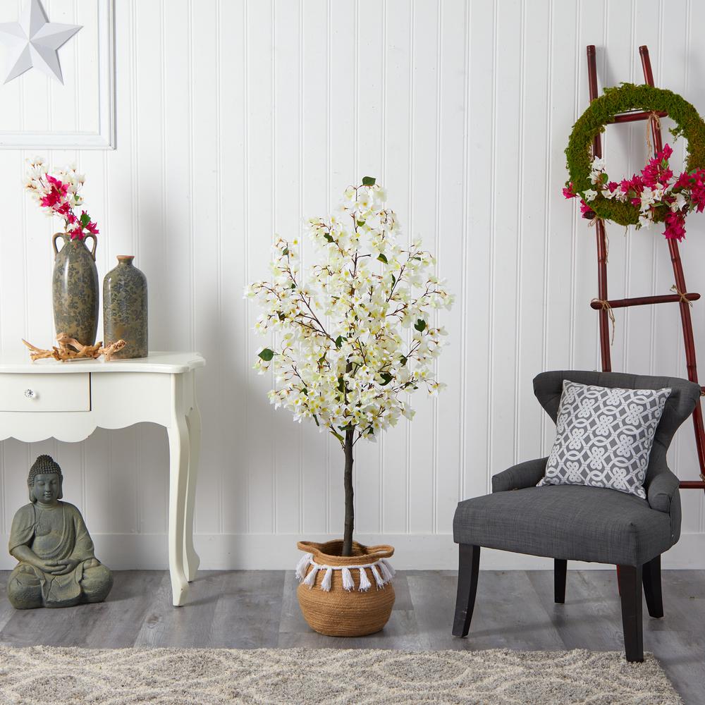 5ft. Artificial Bougainvillea Tree with Handmade Jute