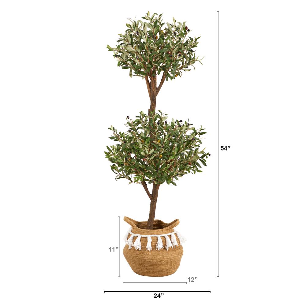 4.5ft. Artificial Olive Double Topiary & 5ft. Artificial Bougainvillea Tree
