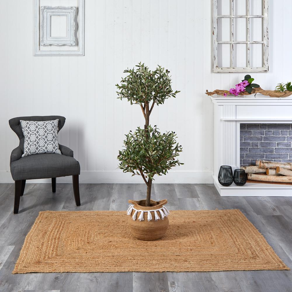4.5ft. Artificial Olive Double Topiary & 5ft. Artificial Bougainvillea Tree