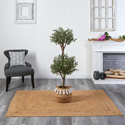 4.5ft. Artificial Olive Double Topiary & 5ft. Artificial Bougainvillea Tree