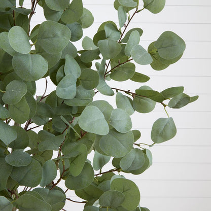 6ft. Artificial Eucalyptus Tree with White Decorative Planter