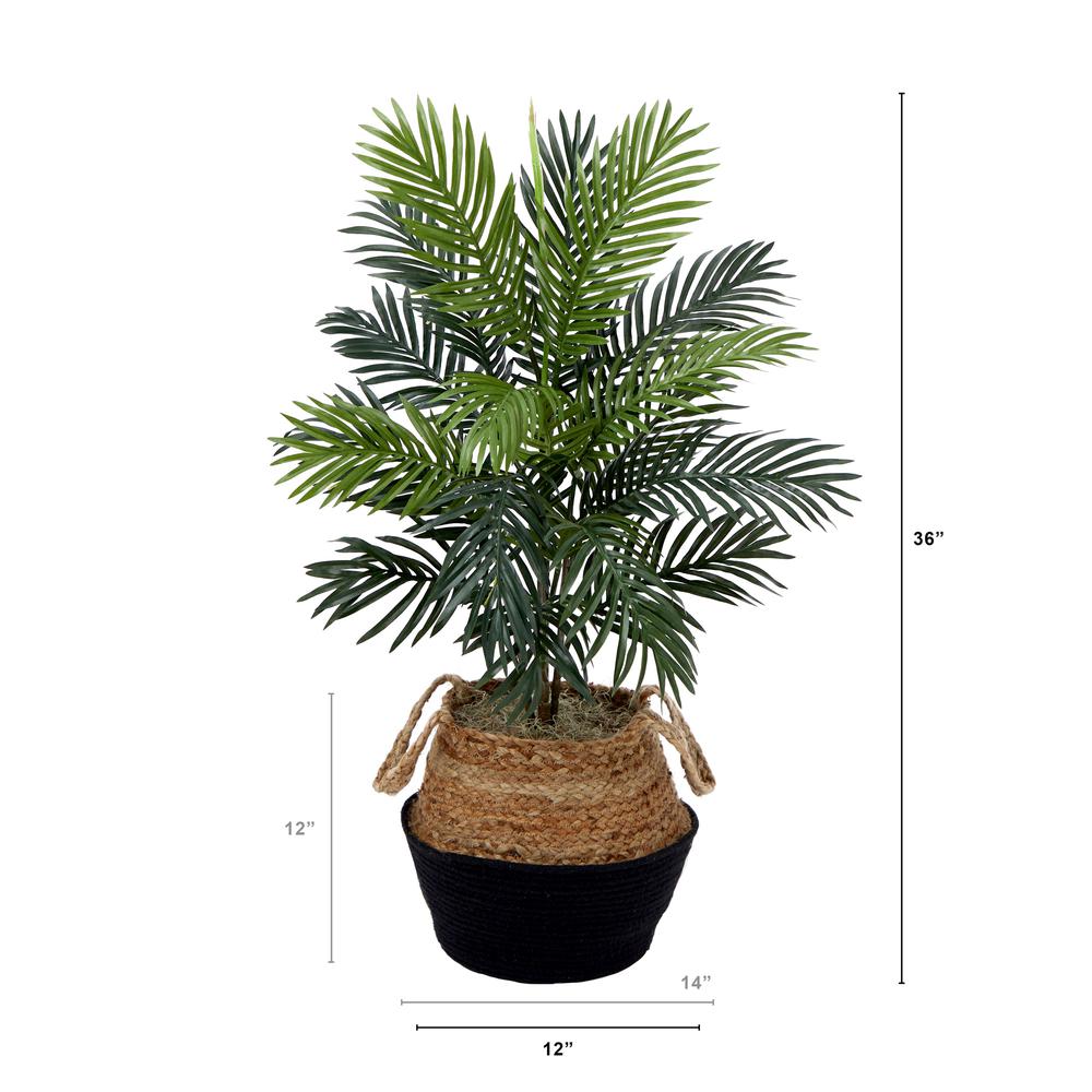 3ft. Artificial Areca Palm Tree with Handmade Jute & Cotton Basket DIY KIT