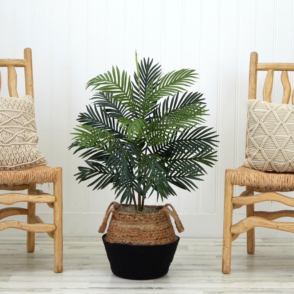 3ft. Artificial Areca Palm Tree with Handmade Jute & Cotton Basket DIY KIT