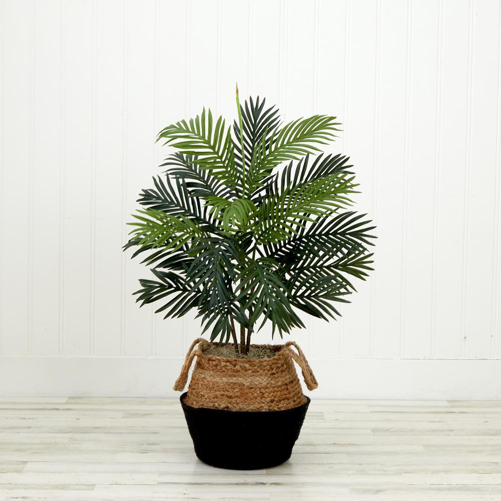 3ft. Artificial Areca Palm Tree with Handmade Jute & Cotton Basket DIY KIT