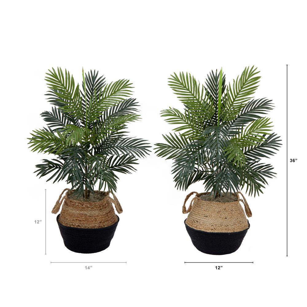 3ft. Artificial Areca Palm Tree with Handmade Jute & Cotton Basket DIY KIT
