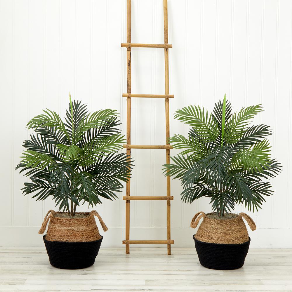 3ft. Artificial Areca Palm Tree with Handmade Jute & Cotton Basket DIY KIT