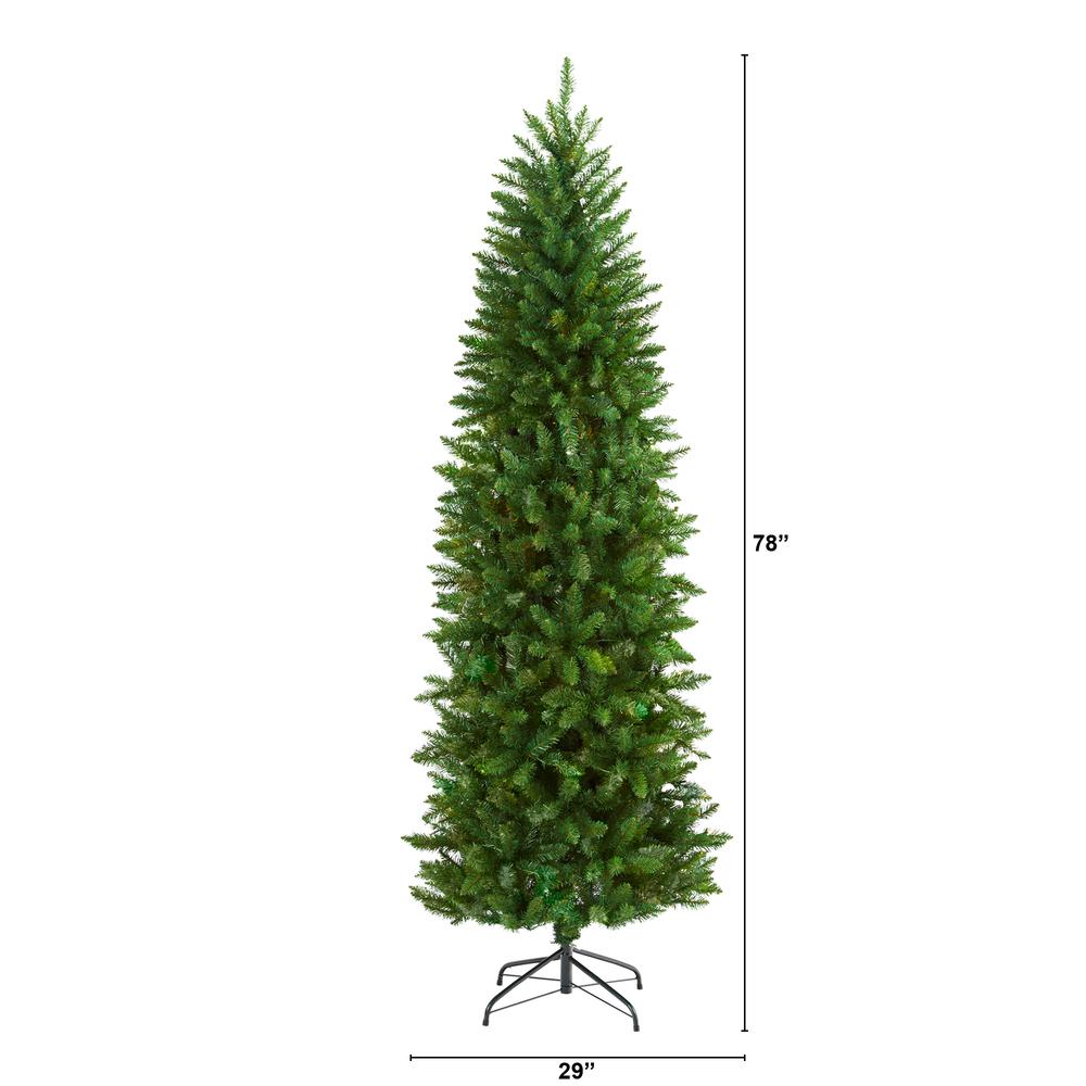 6.5ft. Slim Green Mountain Pine Artificial Christmas Tree