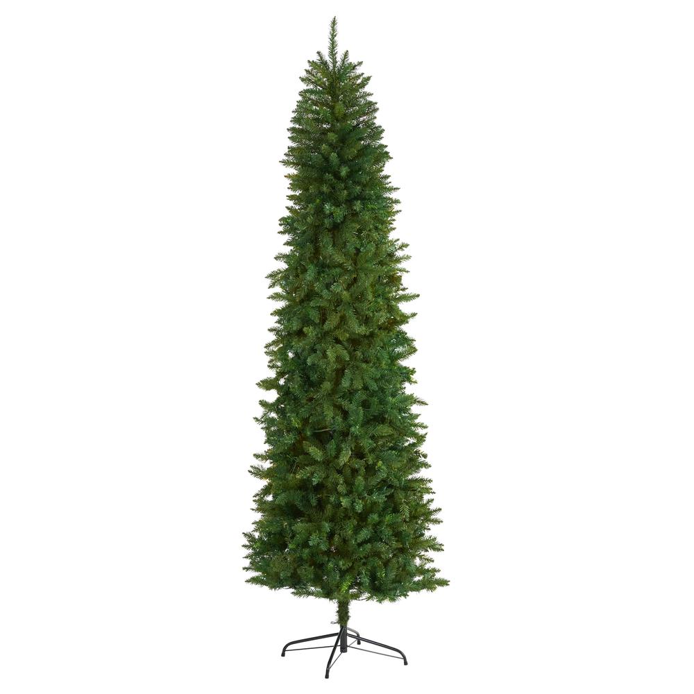 8ft. Slim Green Mountain Pine Artificial Christmas Tree