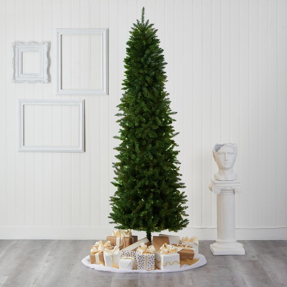 8ft. Slim Green Mountain Pine Artificial Christmas Tree