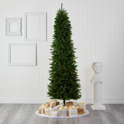 8ft. Slim Green Mountain Pine Artificial Christmas Tree