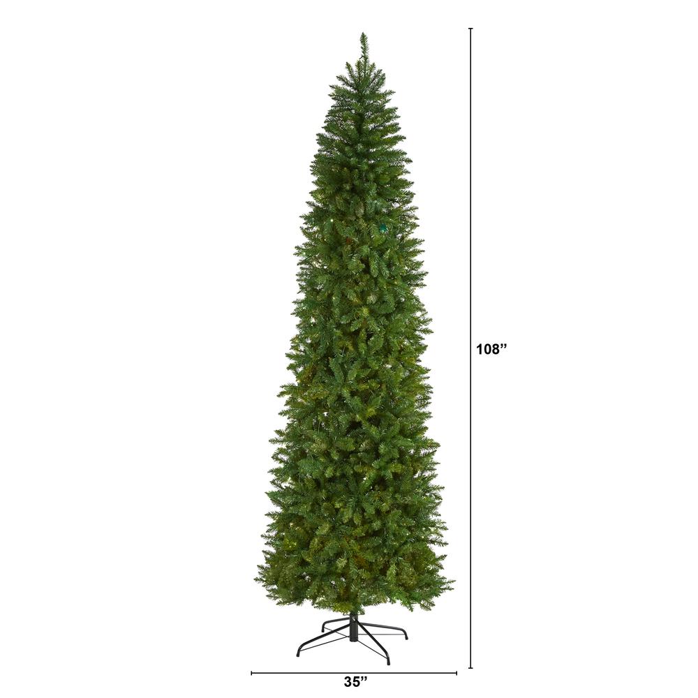 9ft. Slim Green Mountain Pine Artificial Christmas Tree