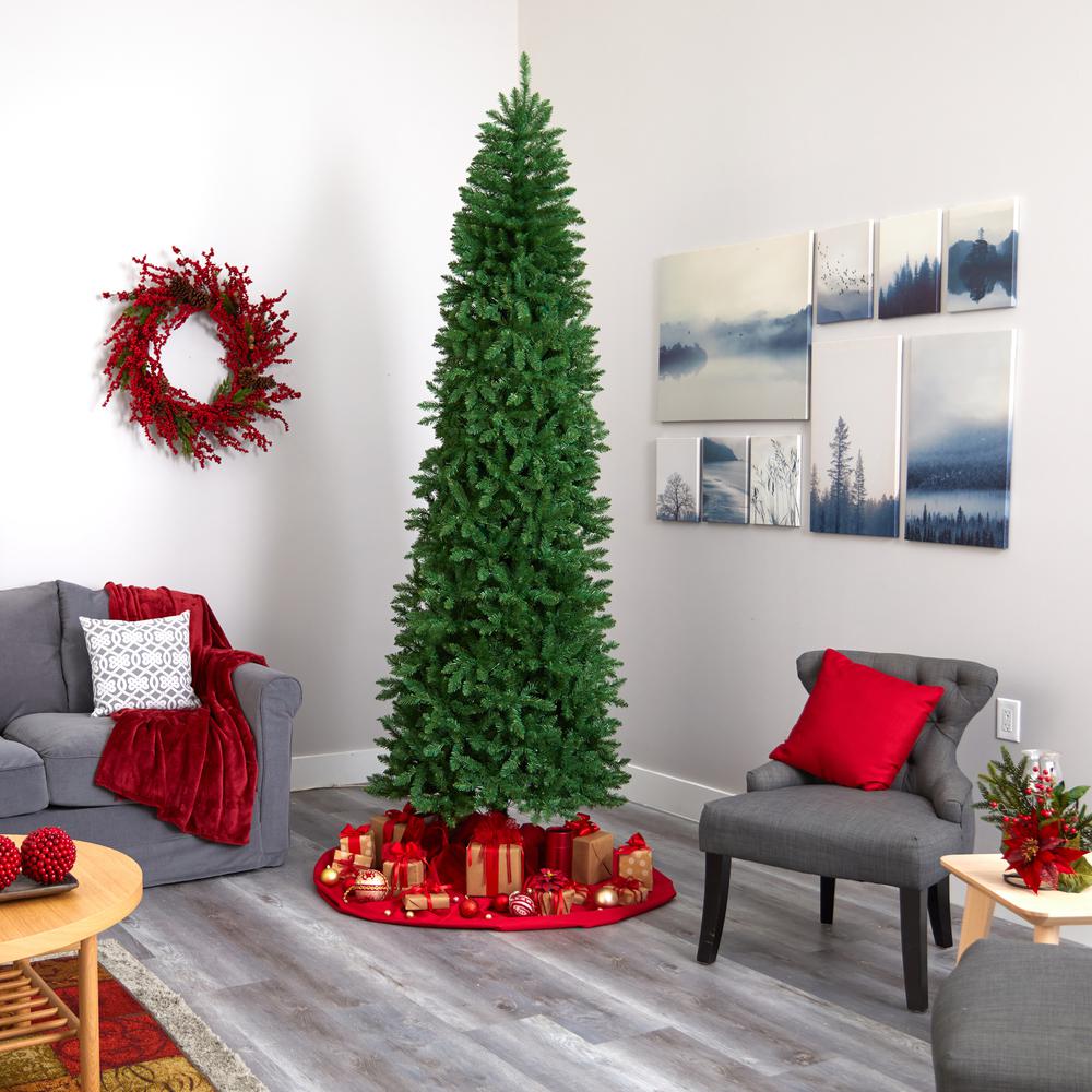 9ft. Slim Green Mountain Pine Artificial Christmas Tree